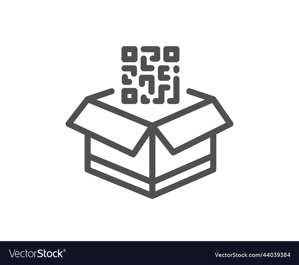 Qr code line icon scan barcode sign