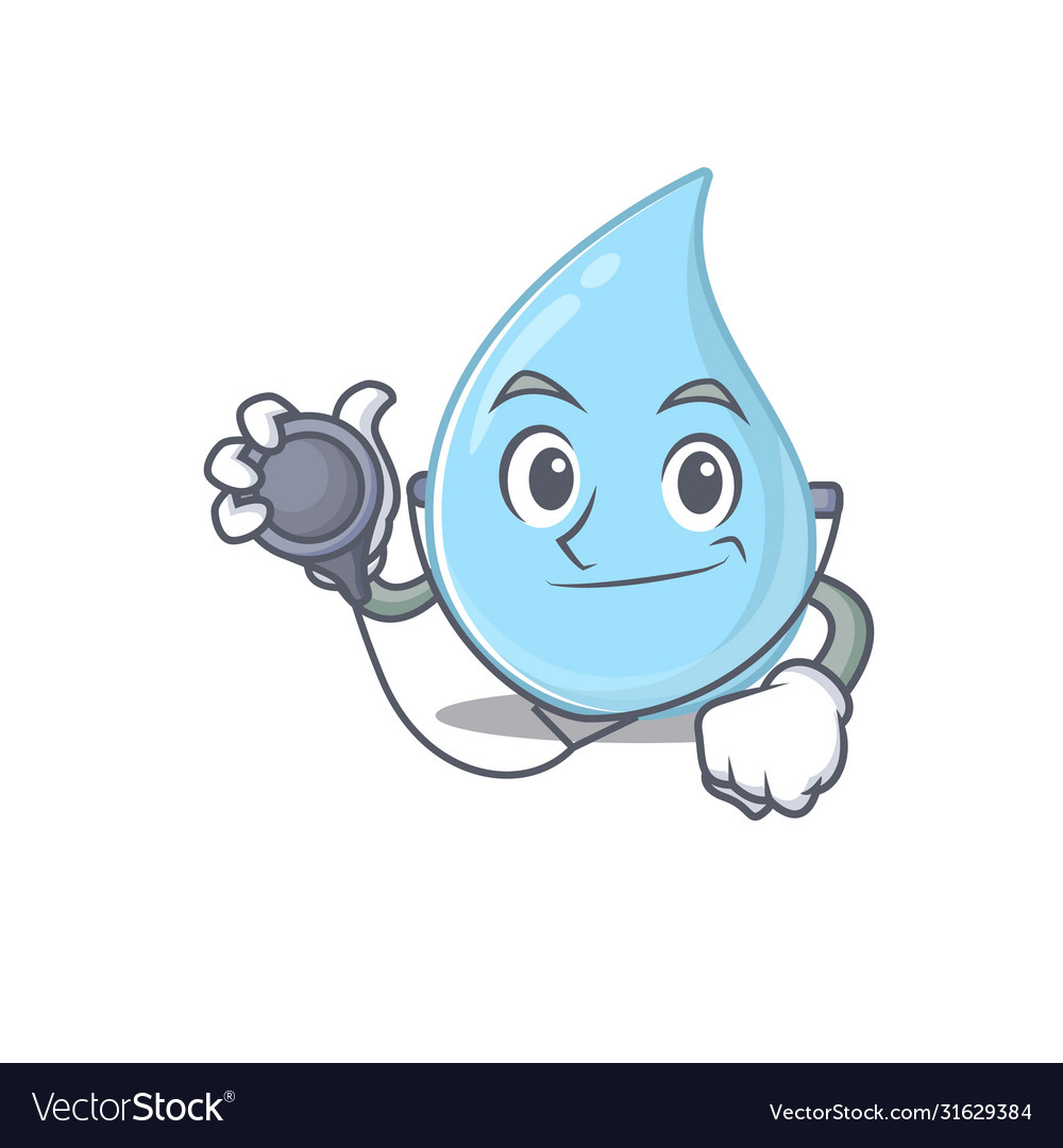 Raindrop in doctor cartoon character with tools