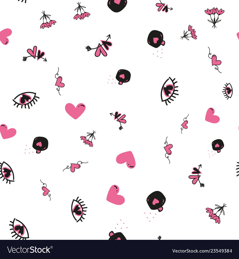 Seamless pattern with colorful heart