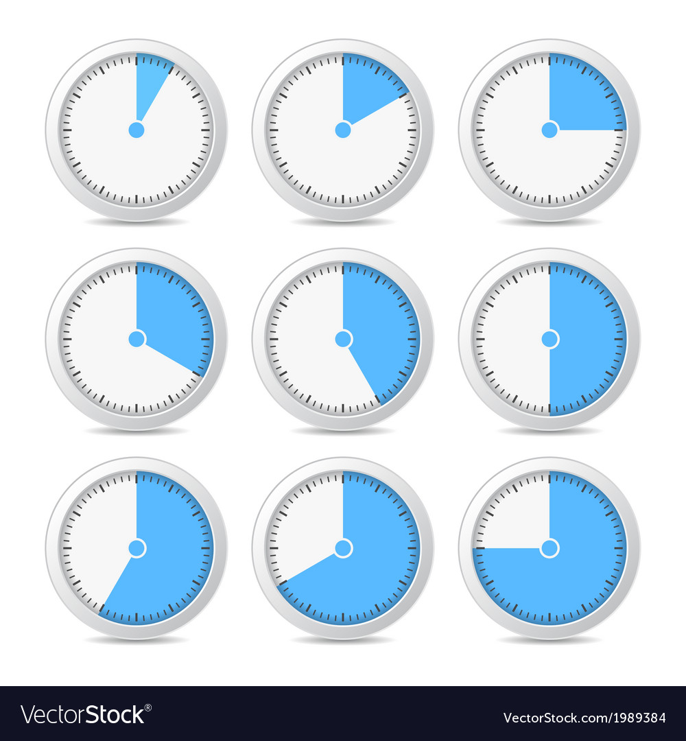 Timer icons on white background Royalty Free Vector Image