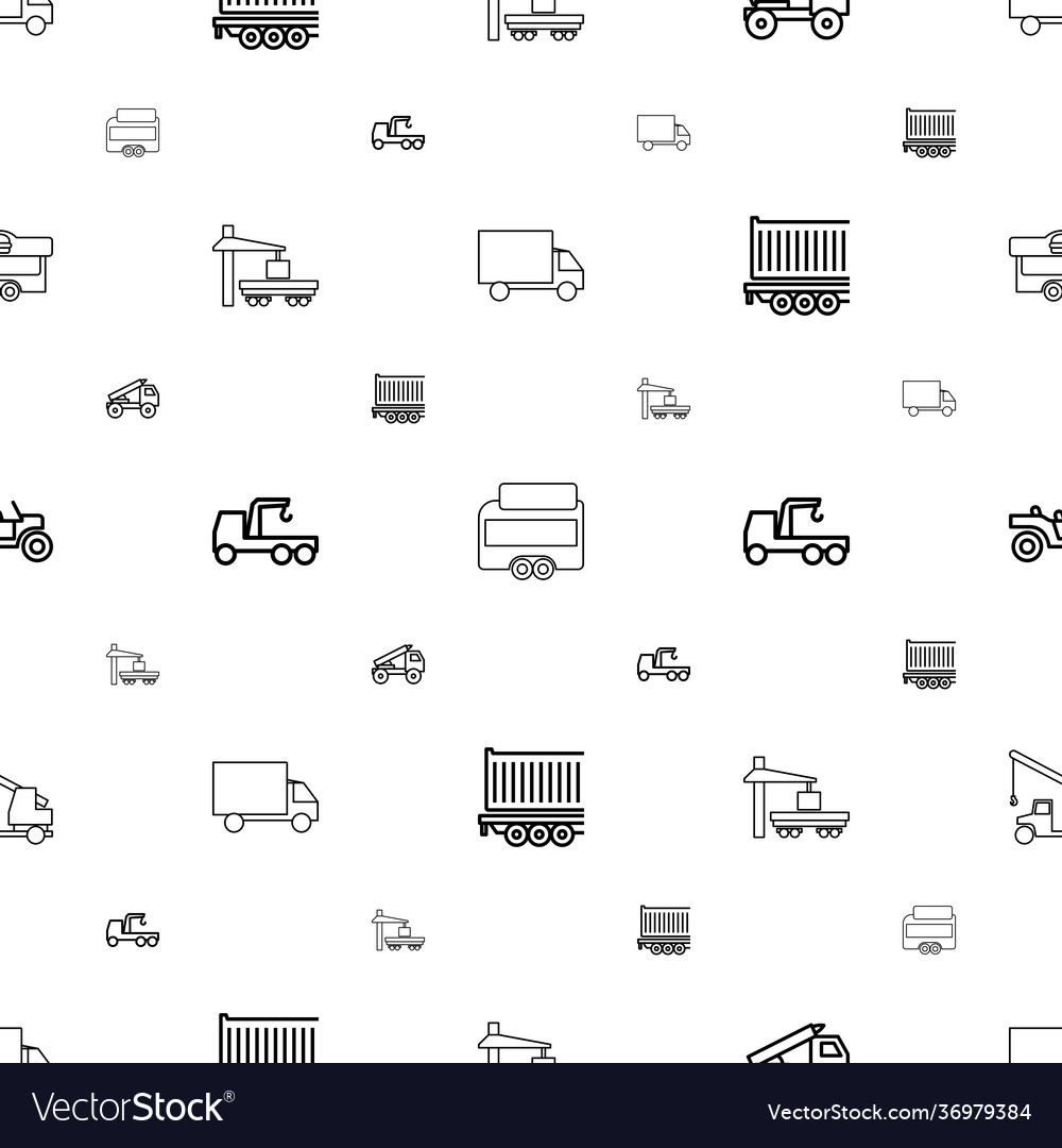 Trailer icons pattern seamless white background