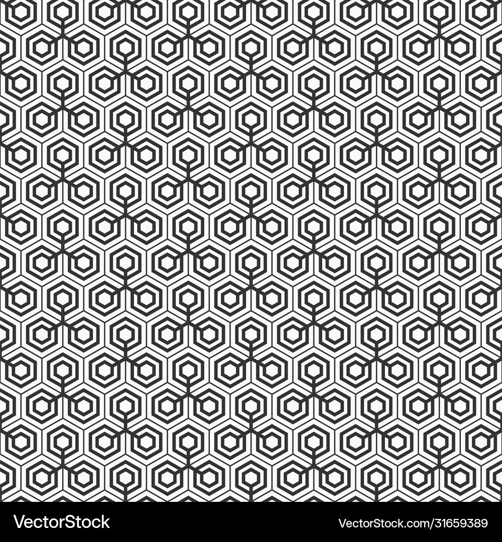 Abstract seamless hexagons pattern Royalty Free Vector Image