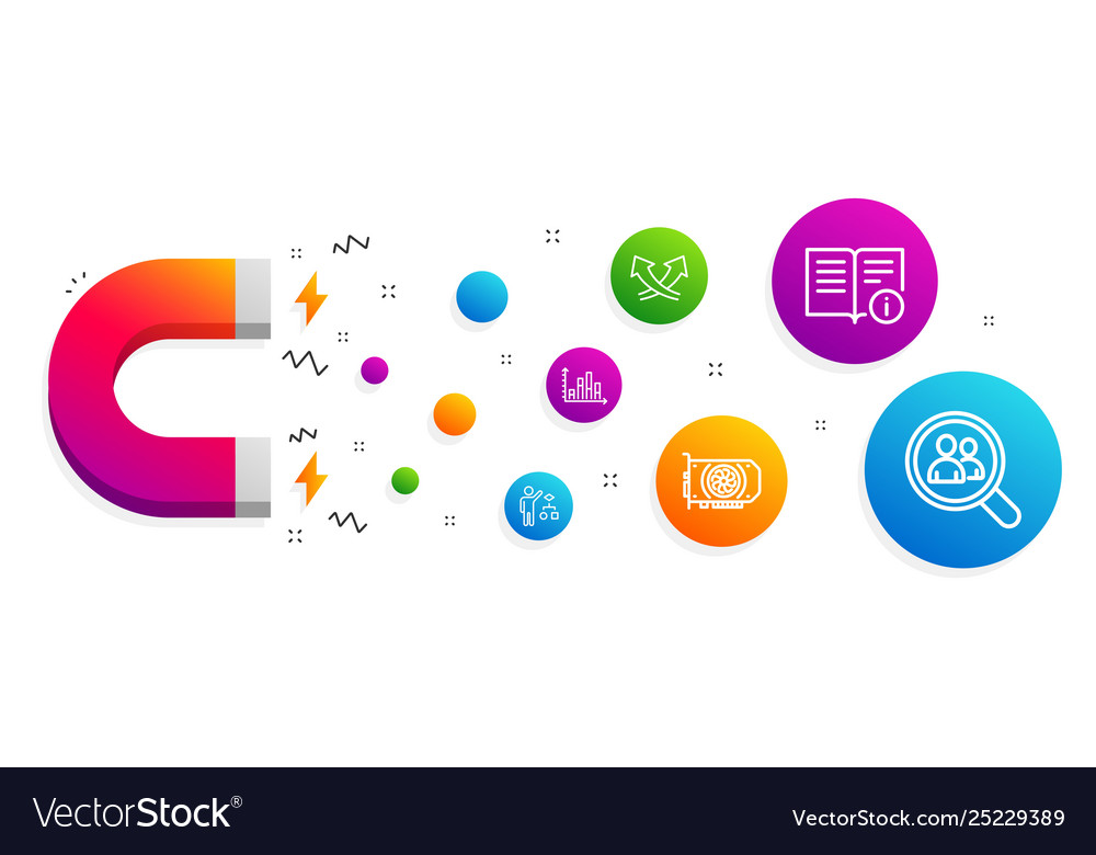 Algorithm gpu and diagram graph icons set