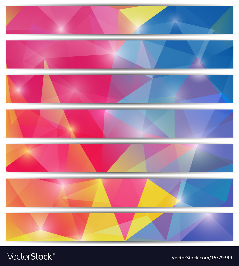 Banners template with triangular mosaic background