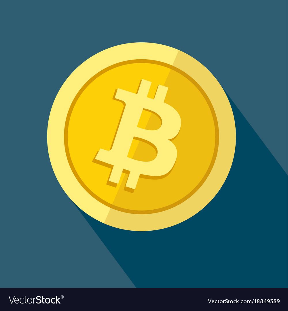Bitcoin icon as golden coin
