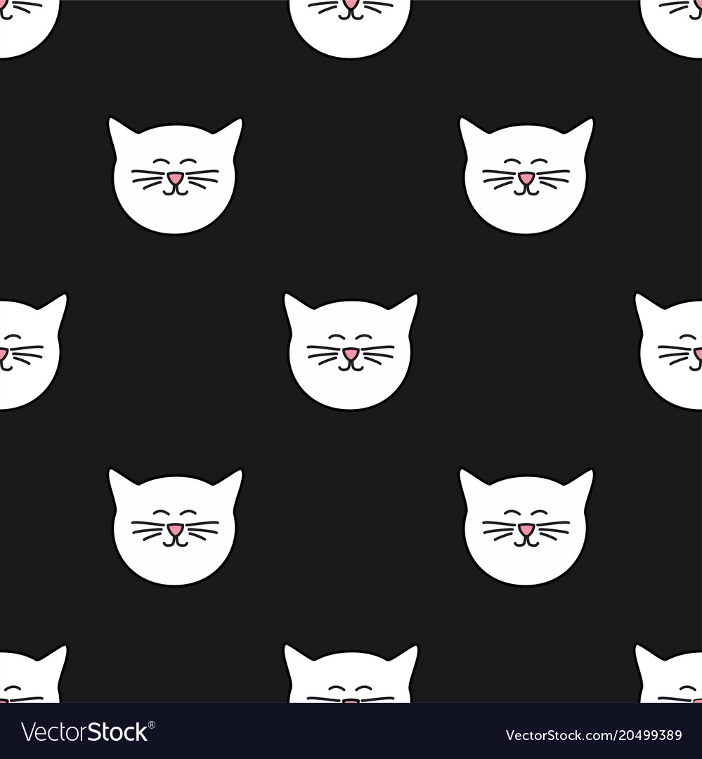 Black Cat Tile Pattern