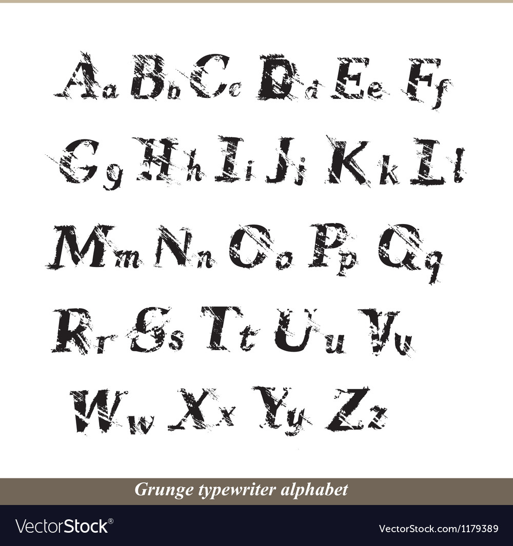 English alphabet - grunge typewritter letters