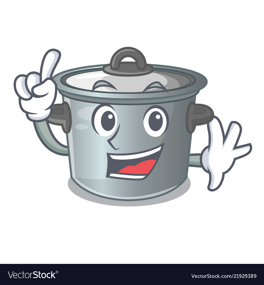 Finger cookware stock pot isolated on mascot