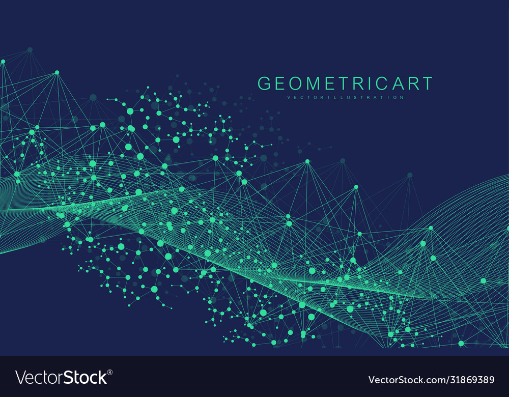 Geometric abstract background with connected line
