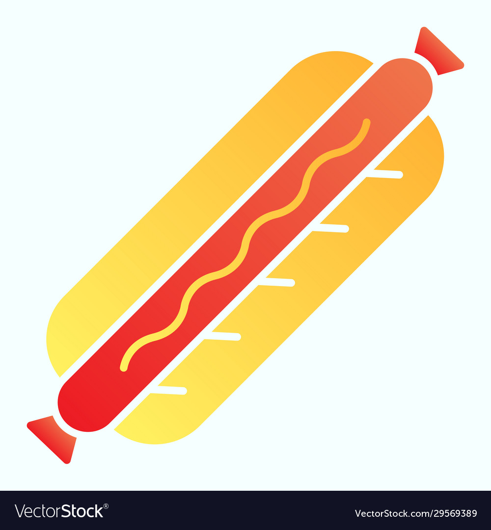 Hot Dog Flat Icon Fast Food