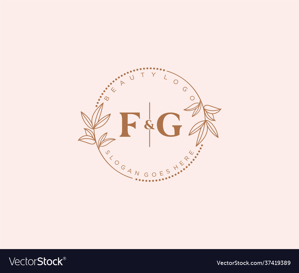 Initial fg letters beautiful floral feminine