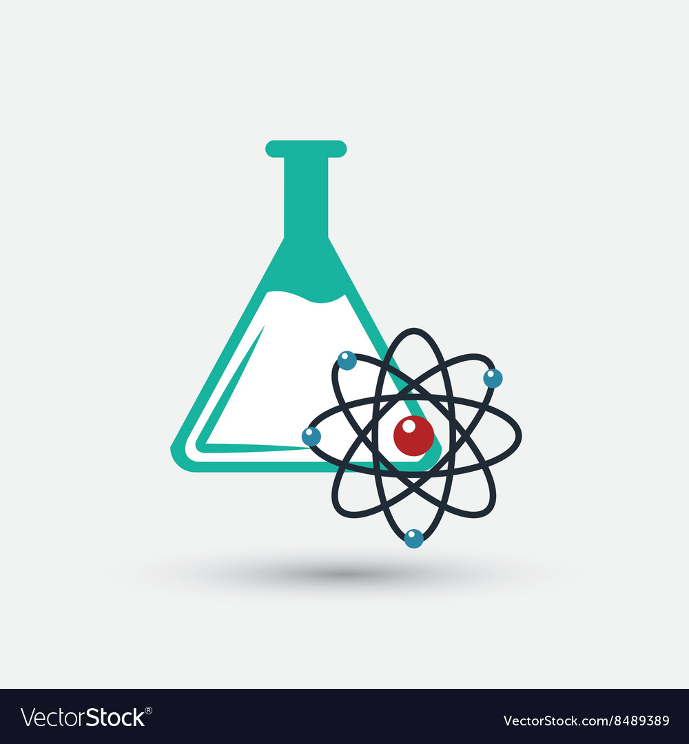 Laboratory flask over white background