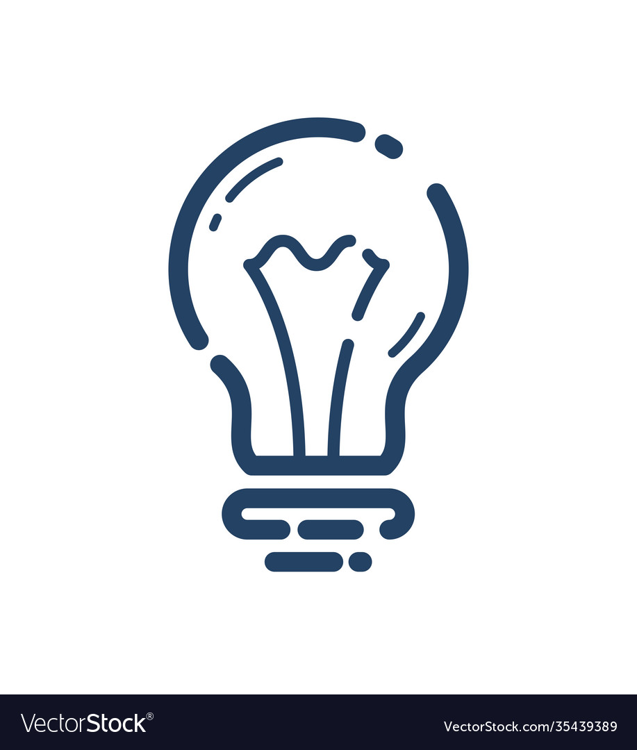 Light bulb idea simple linear icon science
