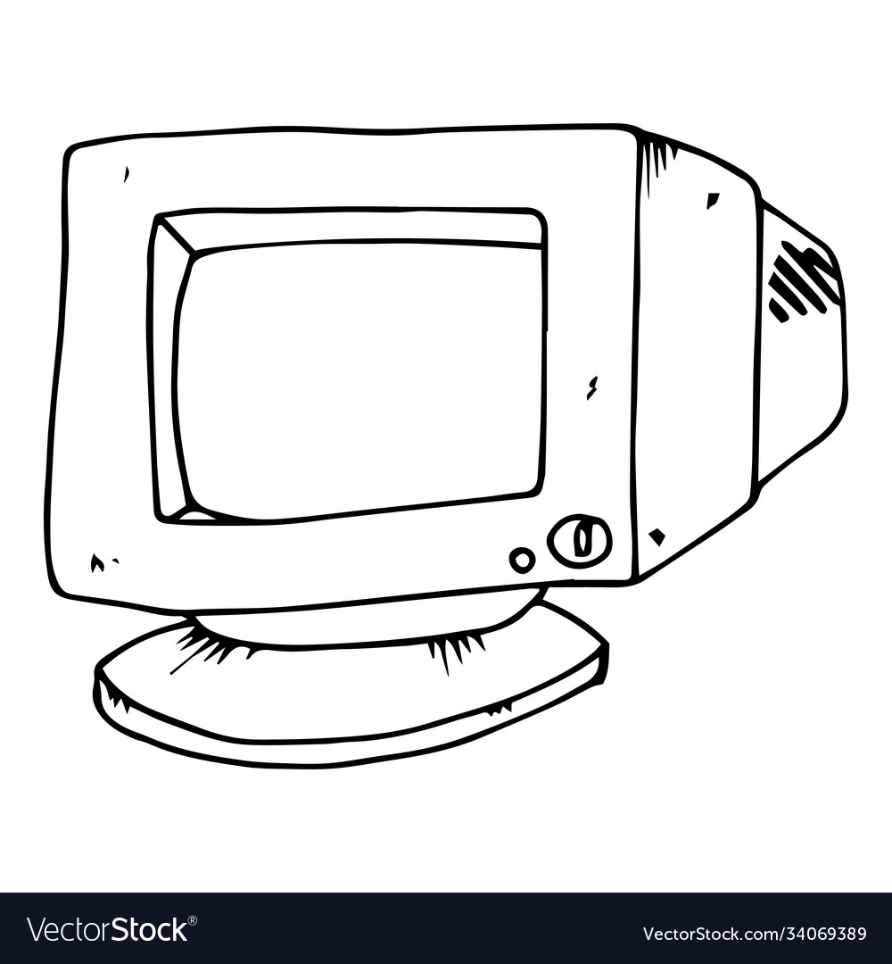 Old computer monitor crt Royalty Free Vector Image