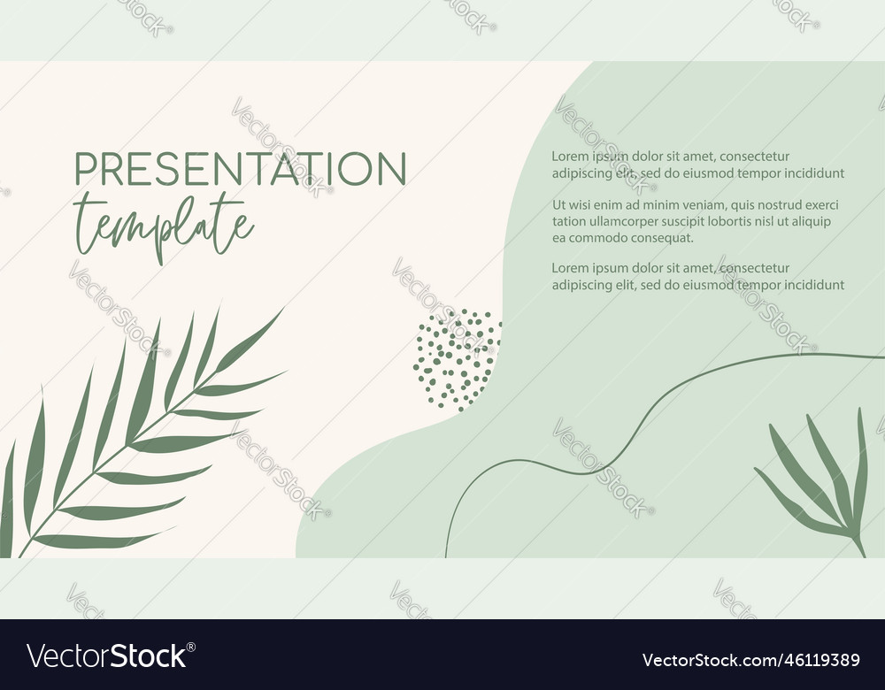 Presentation organic green template natural Vector Image