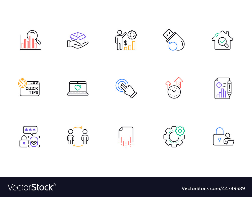 Quick tips recovery file and touchscreen gesture vector image Quick tips recovery file and touchscreen gesture
