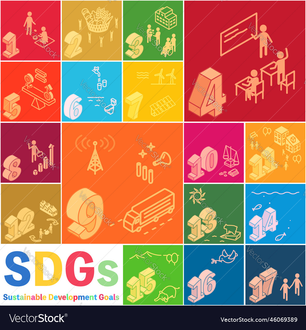 Sdgs Development Goal Icon Posters Royalty Free Vector Image