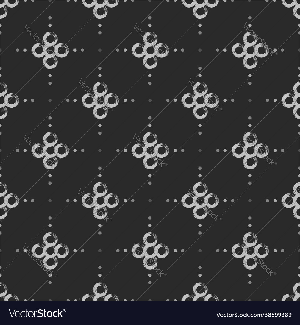 Seamless pattern with circles rhombs and dots vector image Seamless pattern with circles rhombs and dots