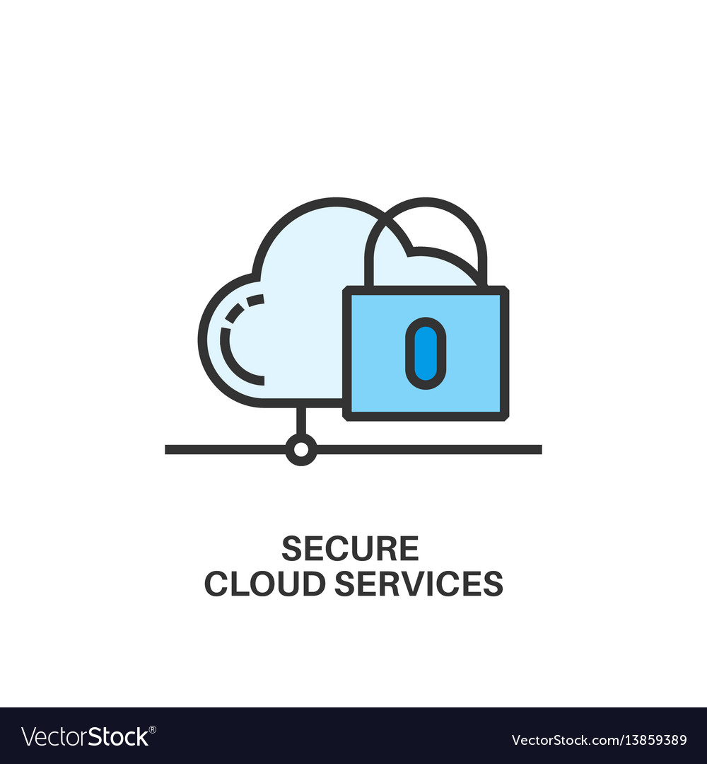 Secure cloud services icon
