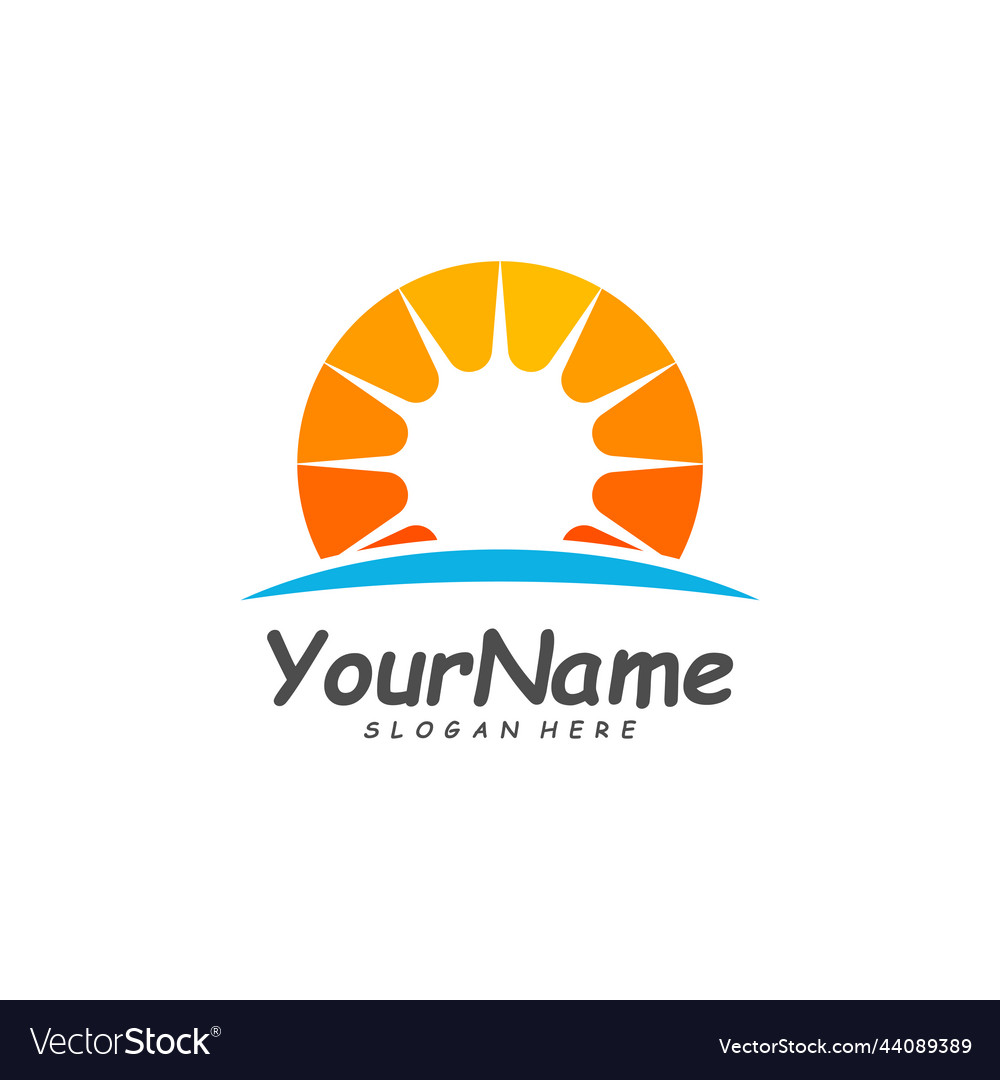 Sun logo design template creative logo Royalty Free Vector