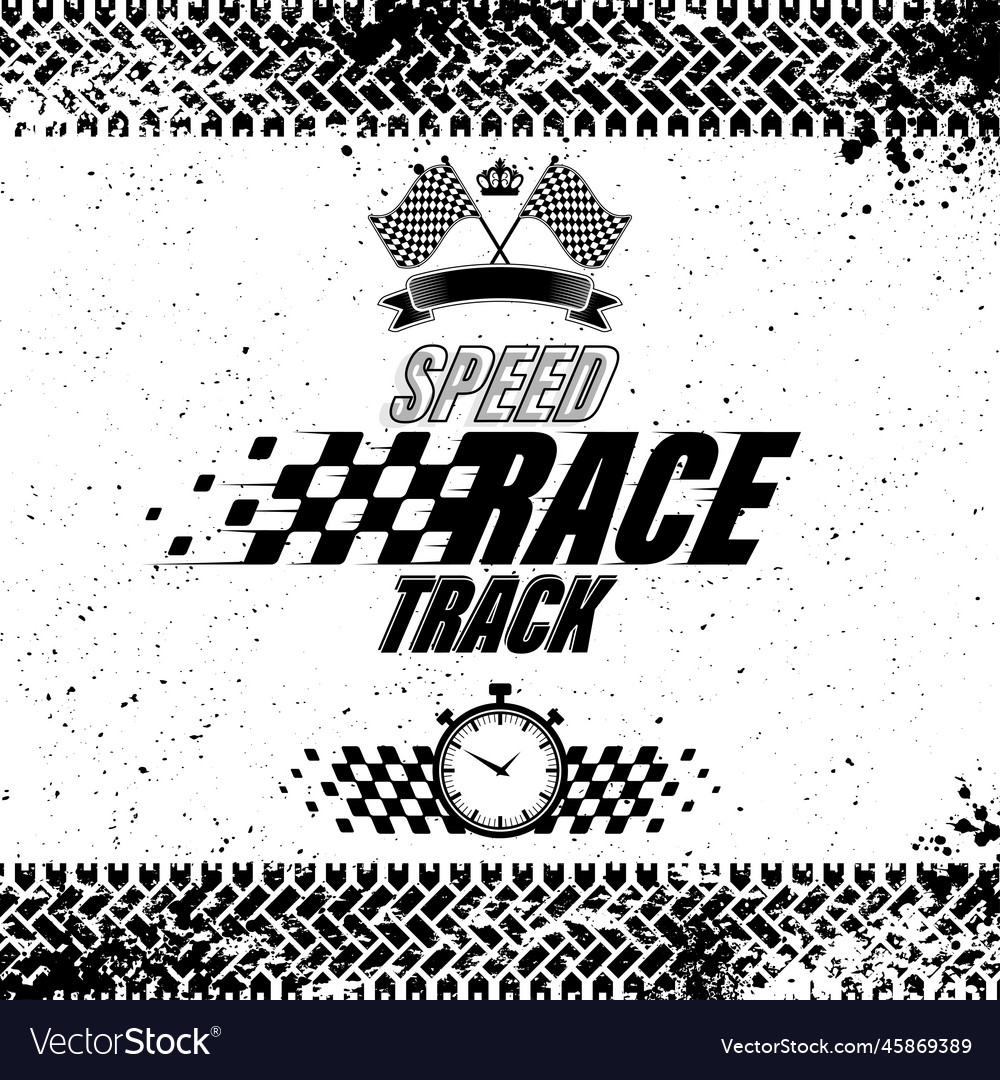 Tire track grunge speed background Royalty Free Vector Image