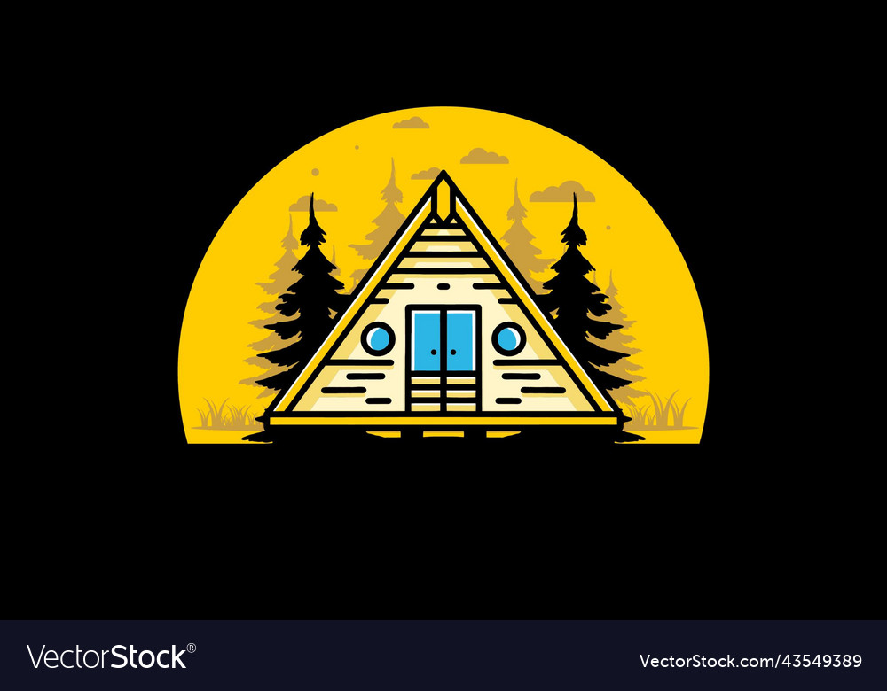 Triangle wood cabin design Royalty Free Vector Image