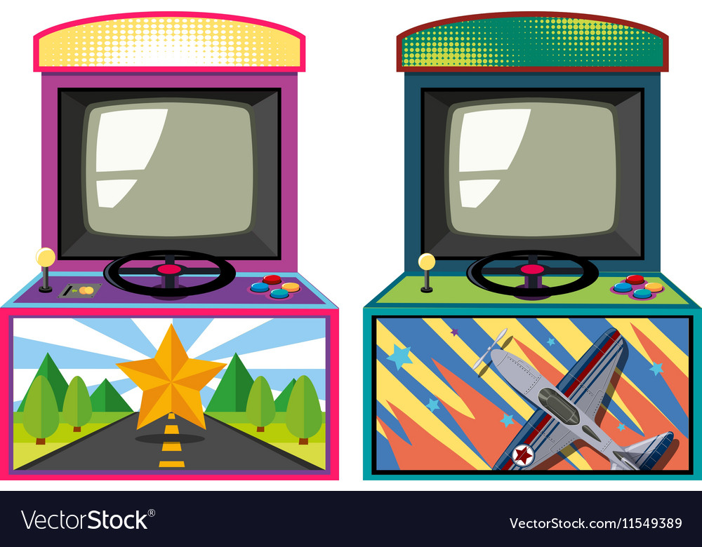 Two arcade game boxes Royalty Free Vector Image