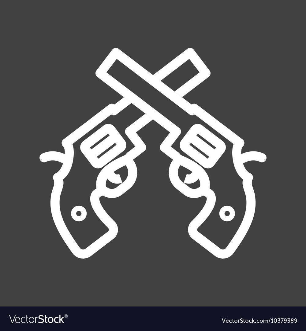 Two guns Royalty Free Vector Image - VectorStock