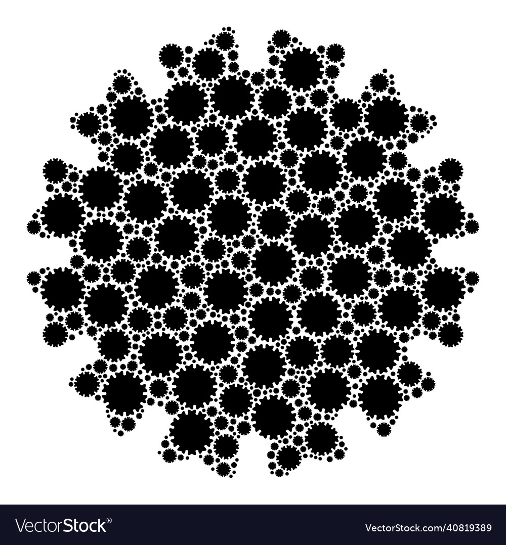 Virus recursion icon collage of self items vector image Virus recursion icon collage of self items