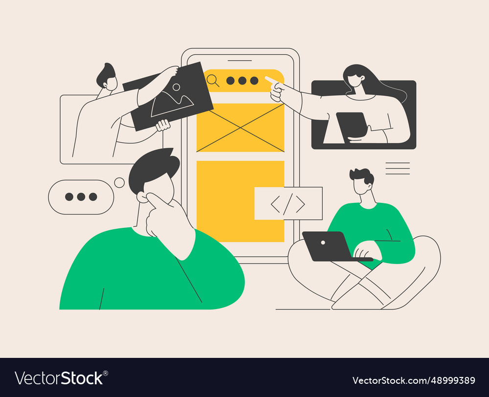 Web application design abstract concept vector image Web application design abstract concept
