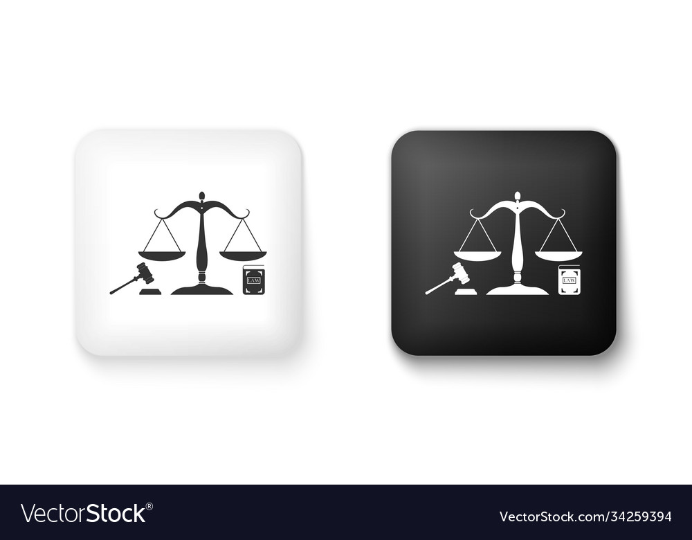 Black and white scales justice gavel and book Vector Image