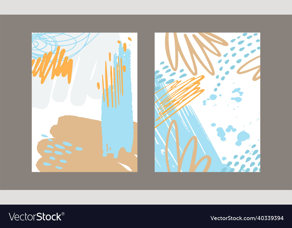 Card with brush stroke and dots scribble design vector image Card with brush stroke and dots scribble design