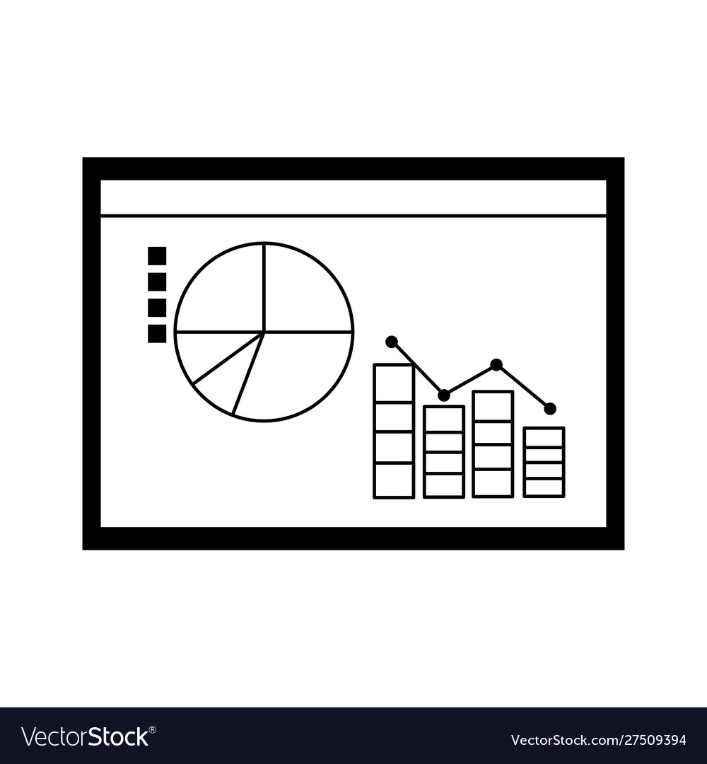 Chart statistical graphs icon flat design vector image Chart statistical graphs icon flat design