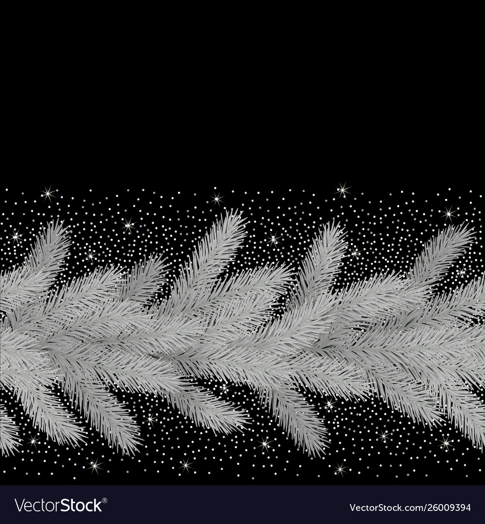 Christmas tree seamless pattern and border Vector Image Christmas tree seamless pattern and border