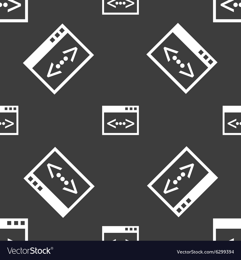 Code sign icon programmer symbol seamless pattern