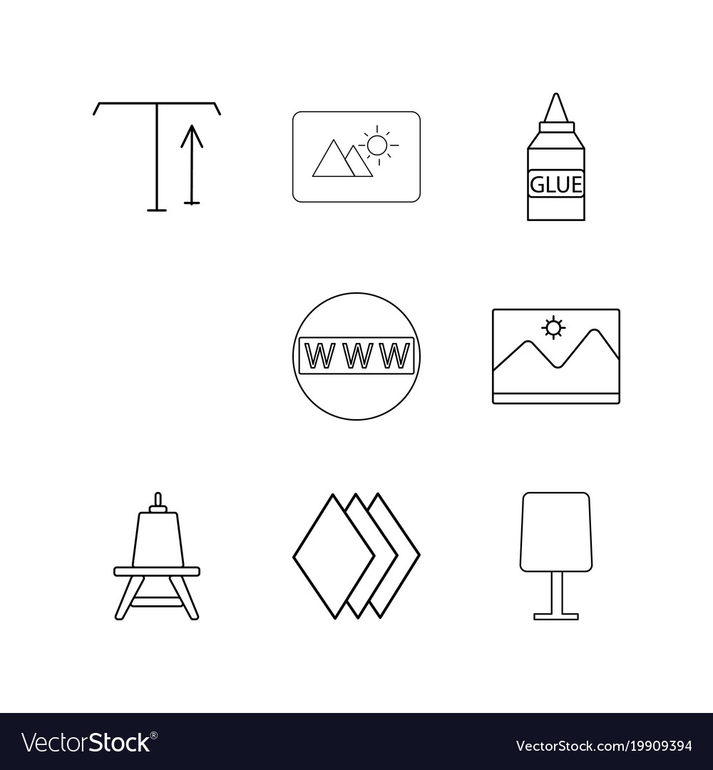 Design elements linear icon set simple outline