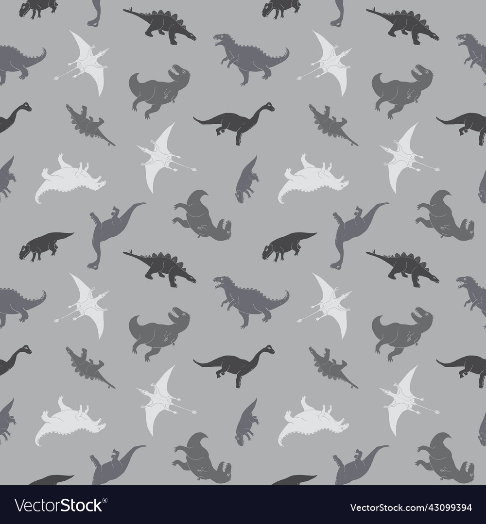 Dino seamless pattern cute cartoon dinosaurs