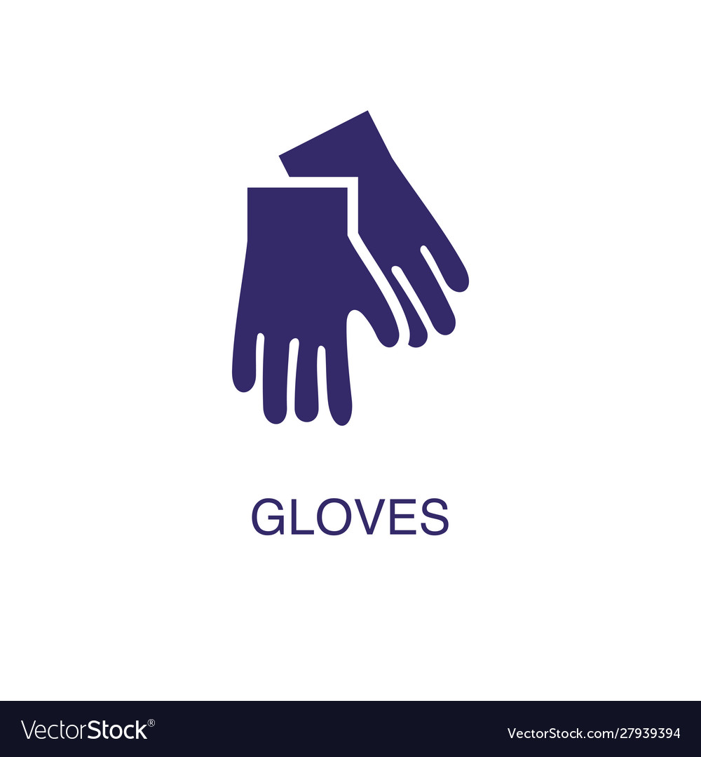 Gloves element in flat simple style on white