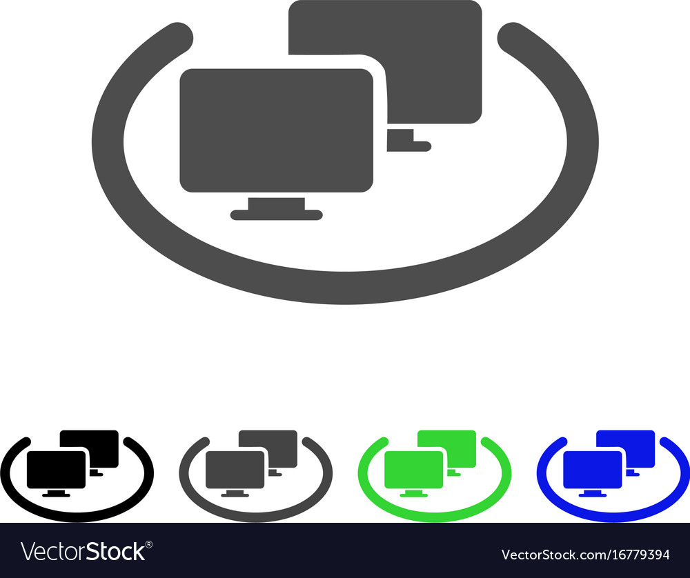 Intranet computers flat icon