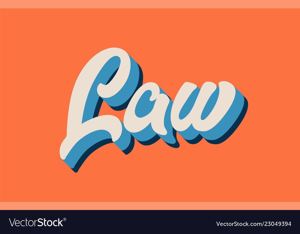 Orange blue white law hand written word text