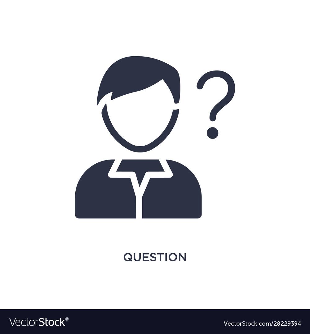 Question icon on white background simple element