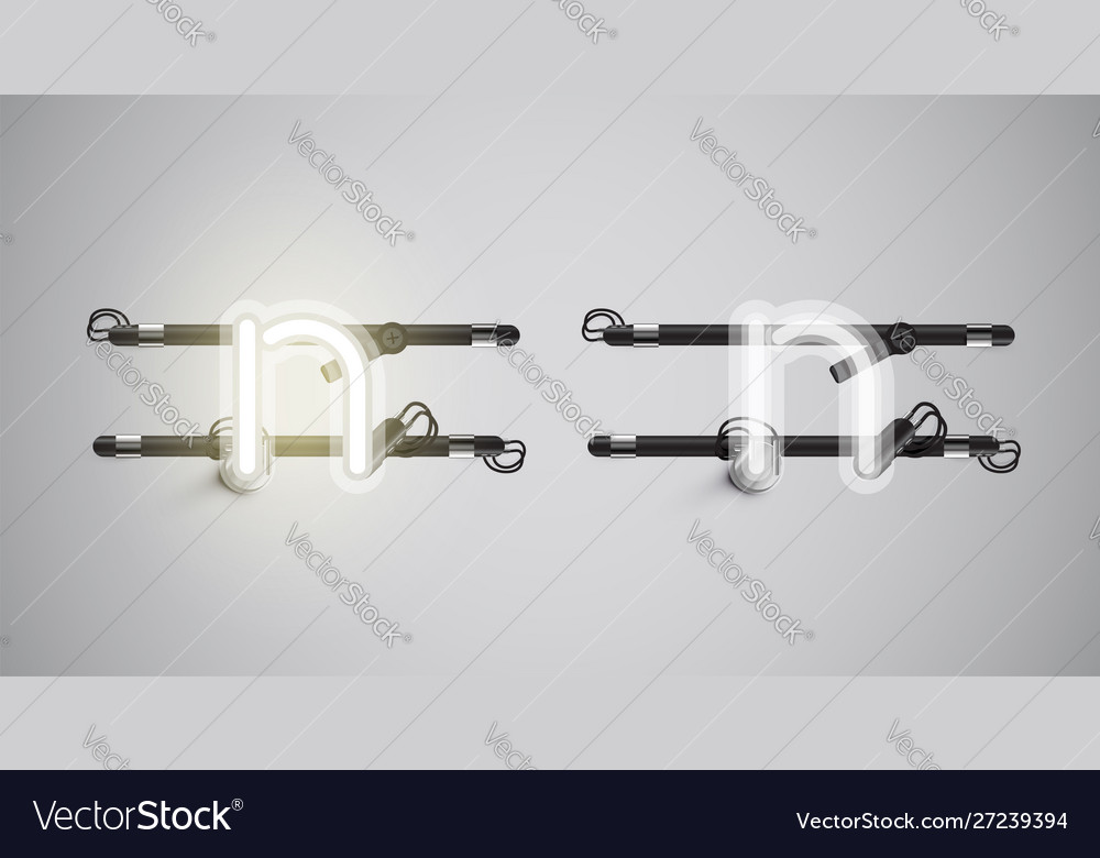 Realistische glühende graue Neon-Sender auf und ab vector image Realistische glühende graue Neon-Sender auf und ab