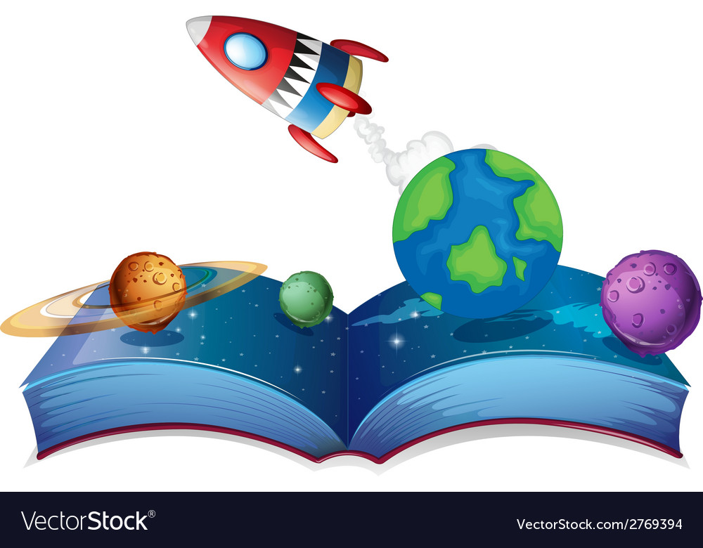 Rocket book Royalty Free Vector Image - VectorStock