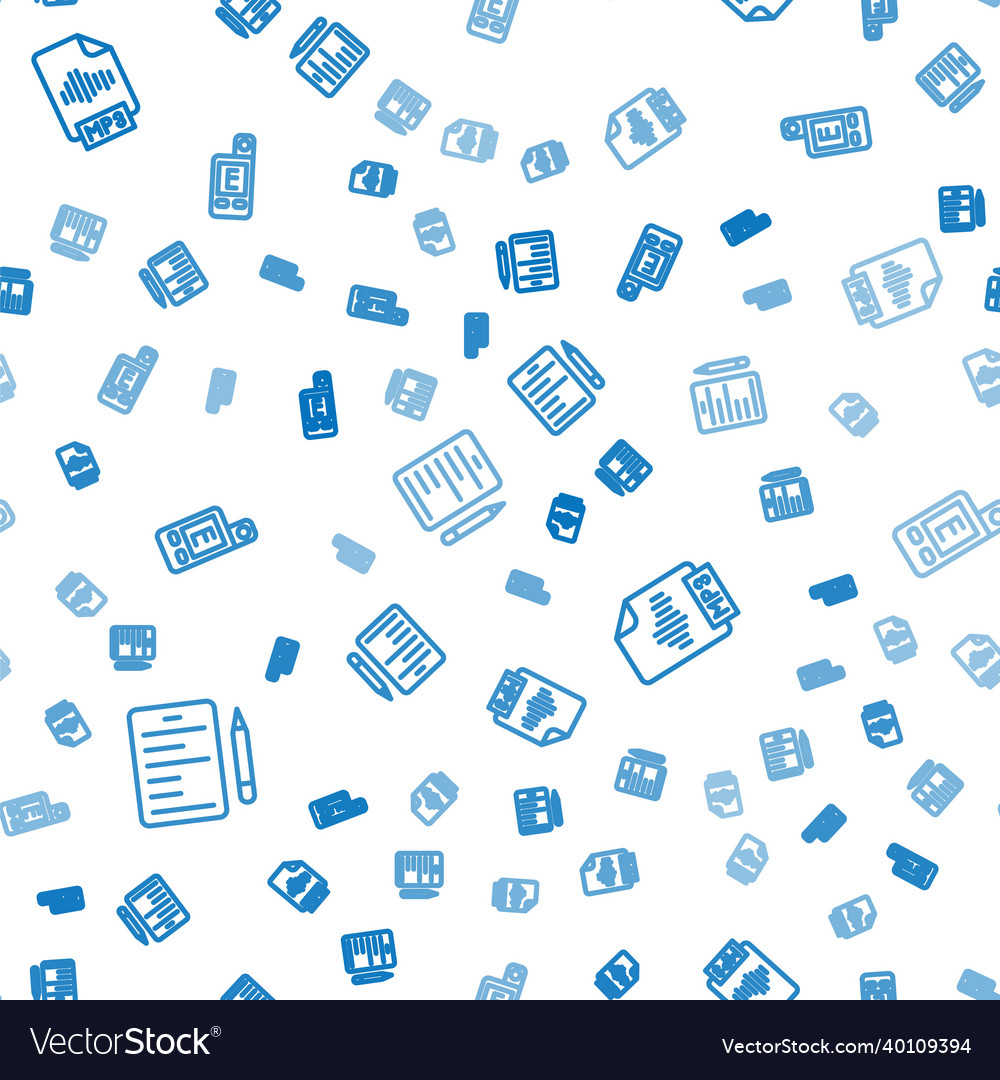 Set line scenario mp3 file document and light vector image Set line scenario mp3 file document and light