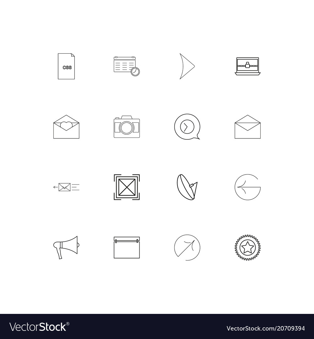 Signs and symbols simple linear icons set
