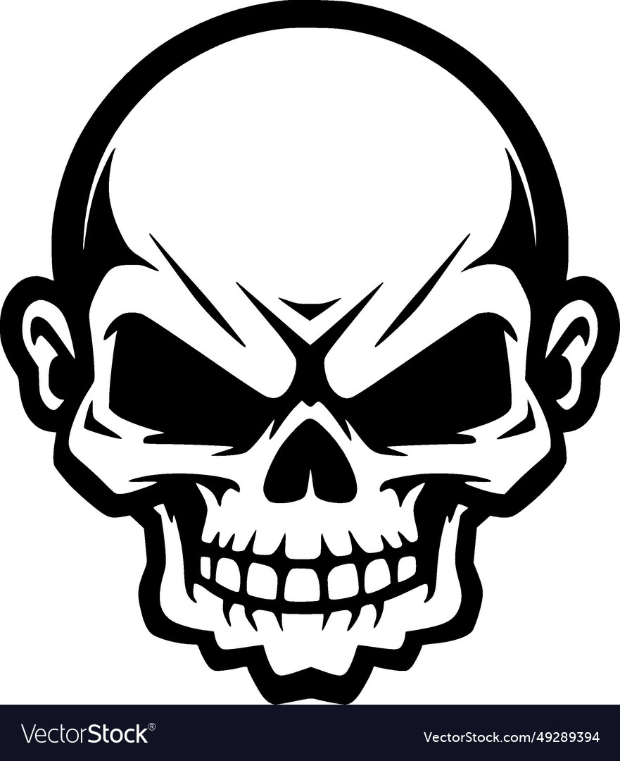 Skull - minimalist and flat logo