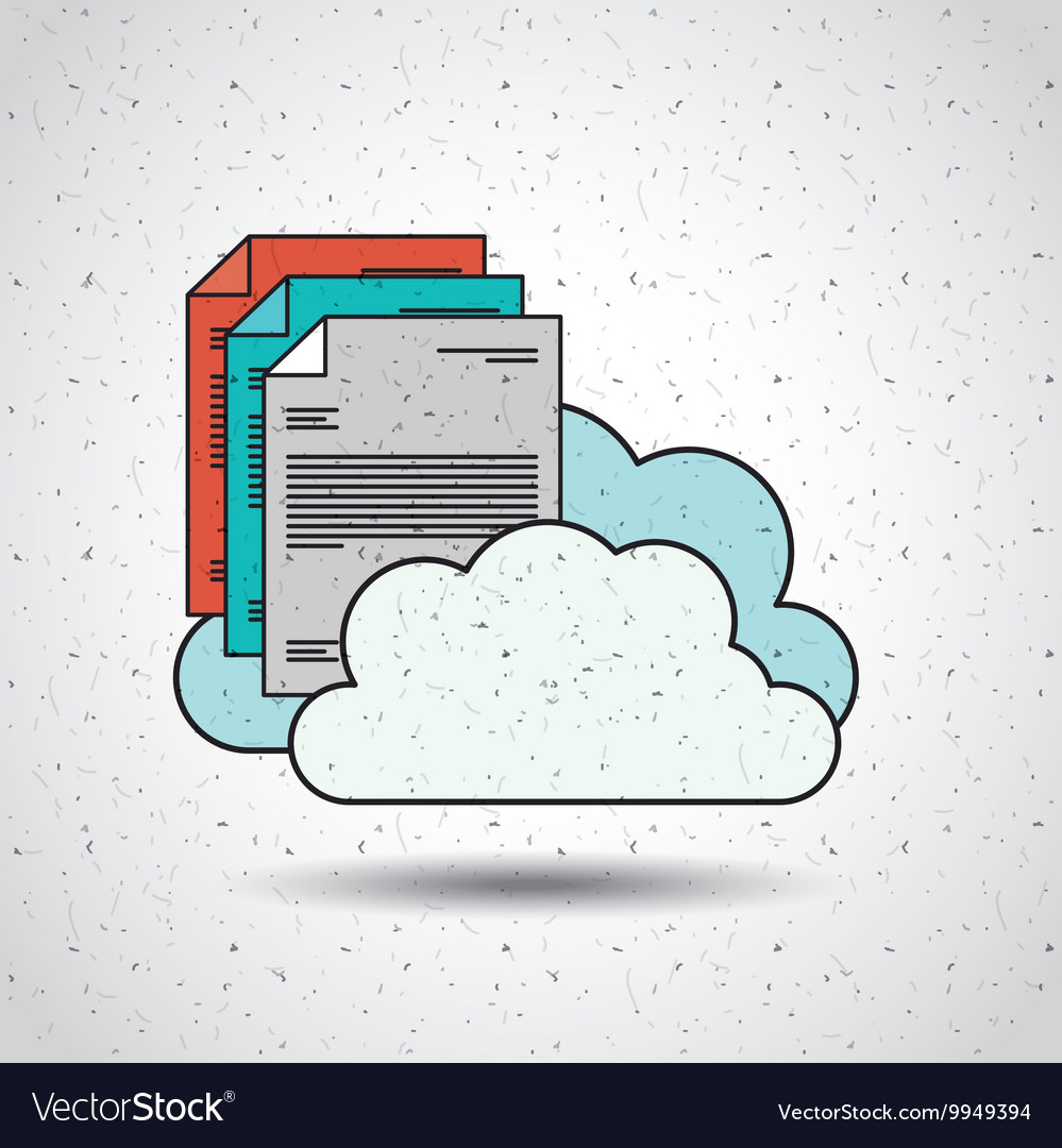 Text document with clouds isolated icon design