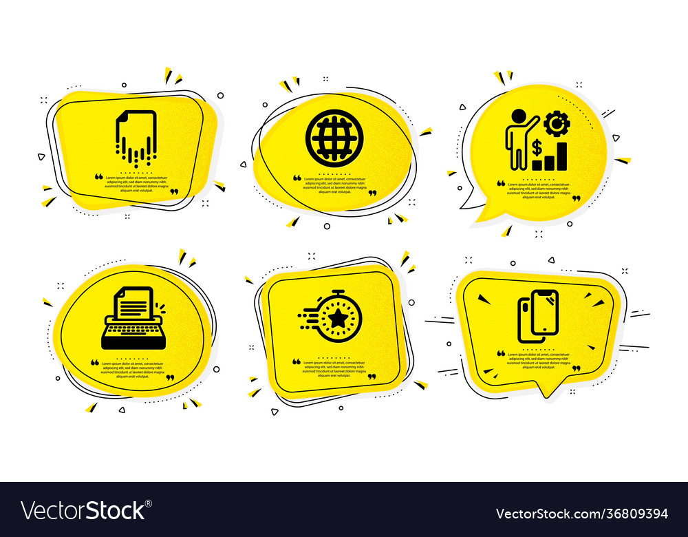 Timer typewriter and recovery file icons set Vector Image Timer typewriter and recovery file icons set