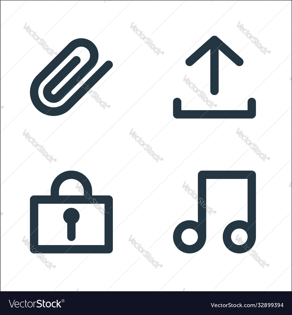 User interface line icons linear set quality vector image User interface line icons linear set quality