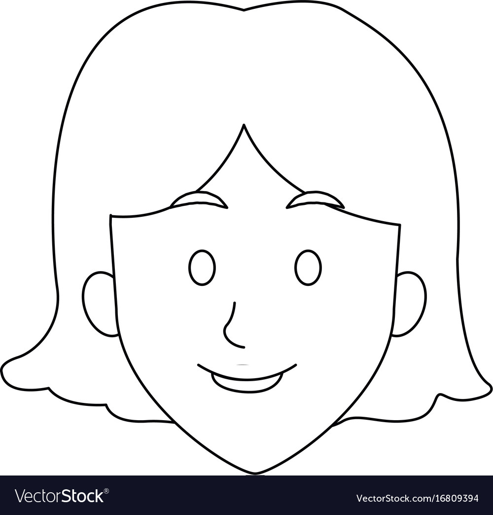 Woman face smile expression cartoon character